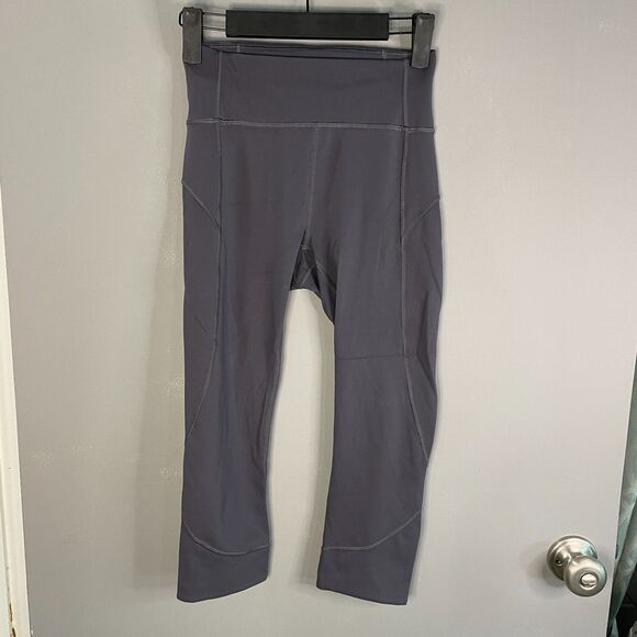Lululemon Pants - Lululemon Womens 4 In Movement Crop Everlux 19" Gray Capri Leggings